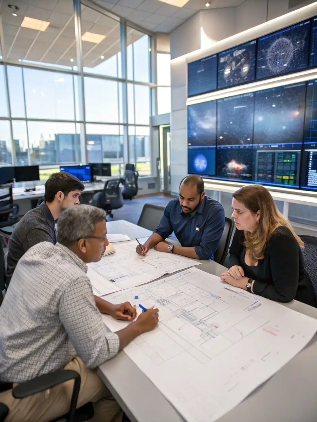A photograph of Astro AMC staff training government employees, highlighting the company's commitment to knowledge transfer and capacity building.